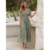 imageANRABESS Womens Summer Floral Maxi Dress Casual V Neck Short Sleeve Chiffon Boho Flowy Beach 2025 Wedding Guest Long DressesFloral Green