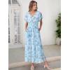 imageANRABESS Womens Summer Floral Maxi Dress Casual V Neck Short Sleeve Chiffon Boho Flowy Beach 2025 Wedding Guest Long DressesGreen Leaf Print