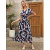 imageANRABESS Womens Summer Floral Maxi Dress Casual V Neck Short Sleeve Chiffon Boho Flowy Beach 2025 Wedding Guest Long DressesNavy Flor