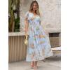 imageANRABESS Womens Summer Floral Maxi Dress Casual V Neck Short Sleeve Chiffon Boho Flowy Beach 2025 Wedding Guest Long DressesOrange Floral Print