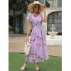 imageANRABESS Womens Summer Floral Maxi Dress Casual V Neck Short Sleeve Chiffon Boho Flowy Beach 2025 Wedding Guest Long DressesPurple Flor