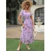 imageANRABESS Womens Summer Floral Maxi Dress Casual V Neck Short Sleeve Chiffon Boho Flowy Beach 2025 Wedding Guest Long DressesPurple Flor