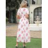 imageANRABESS Womens Summer Floral Maxi Dress Casual V Neck Short Sleeve Chiffon Boho Flowy Beach 2025 Wedding Guest Long DressesRed Flor