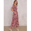 imageANRABESS Womens Summer Floral Maxi Dress Casual V Neck Short Sleeve Chiffon Boho Flowy Beach 2025 Wedding Guest Long DressesRose Red Flor