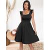 imageANRABESS Womens Summer Short Dress 2025 Square Neck Sleeveless A Line Ruffled Wedding Casual Cute Teen Beach Mini SundressBlack