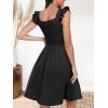imageANRABESS Womens Summer Short Dress 2025 Square Neck Sleeveless A Line Ruffled Wedding Casual Cute Teen Beach Mini SundressBlack
