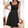 imageANRABESS Womens Summer Short Dress 2025 Square Neck Sleeveless A Line Ruffled Wedding Casual Cute Teen Beach Mini SundressBlack