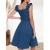 imageANRABESS Womens Summer Short Dress 2025 Square Neck Sleeveless A Line Ruffled Wedding Casual Cute Teen Beach Mini SundressBlue