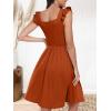 imageANRABESS Womens Summer Short Dress 2025 Square Neck Sleeveless A Line Ruffled Wedding Casual Cute Teen Beach Mini SundressBrick Red
