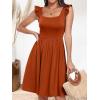 imageANRABESS Womens Summer Short Dress 2025 Square Neck Sleeveless A Line Ruffled Wedding Casual Cute Teen Beach Mini SundressBrick Red