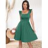 imageANRABESS Womens Summer Short Dress 2025 Square Neck Sleeveless A Line Ruffled Wedding Casual Cute Teen Beach Mini SundressGreen