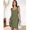 imageANRABESS Womens Summer Short Dress 2025 Square Neck Sleeveless A Line Ruffled Wedding Casual Cute Teen Beach Mini SundressOlive