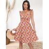 imageANRABESS Womens Summer Short Dress 2025 Square Neck Sleeveless A Line Ruffled Wedding Casual Cute Teen Beach Mini SundressOrange Floral