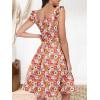imageANRABESS Womens Summer Short Dress 2025 Square Neck Sleeveless A Line Ruffled Wedding Casual Cute Teen Beach Mini SundressOrange Floral