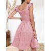 imageANRABESS Womens Summer Short Dress 2025 Square Neck Sleeveless A Line Ruffled Wedding Casual Cute Teen Beach Mini SundressPink Floral