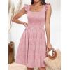 imageANRABESS Womens Summer Short Dress 2025 Square Neck Sleeveless A Line Ruffled Wedding Casual Cute Teen Beach Mini SundressPink Floral