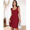 imageANRABESS Womens Summer Short Dress 2025 Square Neck Sleeveless A Line Ruffled Wedding Casual Cute Teen Beach Mini SundressWine Red