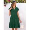 imageANRABESS Womens Summer V Neck Cap Sleeve Tunic Short Dress 2025 Casual Fit Textured Aline Beach Vacation SundressGreen