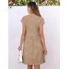 imageANRABESS Womens Summer V Neck Cap Sleeve Tunic Short Dress 2025 Casual Fit Textured Aline Beach Vacation SundressKhaki