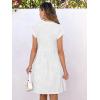 imageANRABESS Womens Summer V Neck Cap Sleeve Tunic Short Dress 2025 Casual Fit Textured Aline Beach Vacation SundressWhite