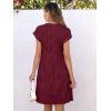 imageANRABESS Womens Summer V Neck Cap Sleeve Tunic Short Dress 2025 Casual Fit Textured Aline Beach Vacation SundressWine Red
