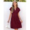 imageANRABESS Womens Summer V Neck Cap Sleeve Tunic Short Dress 2025 Casual Fit Textured Aline Beach Vacation SundressWine Red