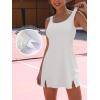 imageANRABESS Womens Tennis Dresses Built in Shorts and Bra Summer Sleeveless Athletic Workout Golf Mini Active Romper DressWhite