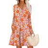 imageANRABESS Long Sleeve Dresses for Women 2025 Fall Casual Flowy Swing V Neck Boho Floral Mini Travel Vacation Dress with Pocket Large