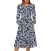 Floral Navy Blue White