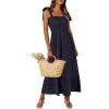 imageANRABESS Women Summer Casual Strap Smocked Maxi Flowy Tiered A Line Beach Travel Sundress Wedding Guest OutfitsNavy Blue