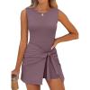 imageANRABESS Women Summer Sleeveless Bodycon Tie Waist Romper Skort Mini Tennis Athletic Dress Built Shorts Casual Vacation DressNutmeg
