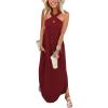 imageANRABESS Womens Casual Summer Maxi Dress Sexy Slit Side Sleeveless Loose Beach Long Sundress Vacation Outfits with PocketsWine Red