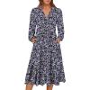 imageANRABESS Womens Long Lantern Sleeve Floral Midi Dresses 2025 Fall V Neck Casual Flowy Aline Tiered Boho Vacation Long DressFloral Purple Black