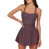 imageANRABESS Womens Mini Tennis Dresses Skort Summer Sleeveless One Piece Workout Romper Dress with Shorts Athletic 2025 OutfitPurple Brown