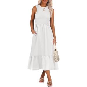 imageANRABESS Women Midi Dresses 2025 Summer Casual Sleeveless Sundress High Neck Tank Top Racerback Flowy Beach Dress  PocketsWhite
