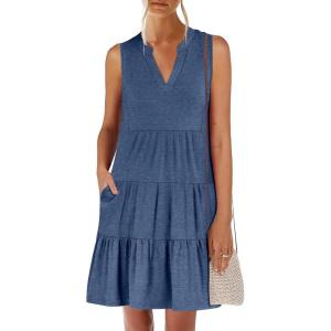 imageANRABESS Womens Mini Dresses Sleeveless V Neck Tiered Swing Going Out Beach Vacation Sundress 2025 Summer Casual OutfitsBlue