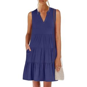 imageANRABESS Womens Mini Dresses Sleeveless V Neck Tiered Swing Going Out Beach Vacation Sundress 2025 Summer Casual OutfitsNavy Blue