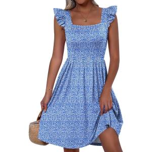 imageANRABESS Womens Summer Short Dress 2025 Square Neck Sleeveless A Line Ruffled Wedding Casual Cute Teen Beach Mini SundressBlue Floral 02