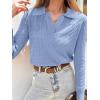imageANRABESS Womens Cable Knit Sweaters Long Sleeve V Neck Sweater Tops Casual Pullover Polo Shirts 2025 Fall Fashion OutfitsSky