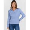 imageANRABESS Womens Cable Knit Sweaters Long Sleeve V Neck Sweater Tops Casual Pullover Polo Shirts 2025 Fall Fashion OutfitsSky