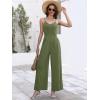 imageANRABESS Women V Neck Spaghetti Strap Wide Leg Dressy Jumpsuits 2025 Summer Casual One Piece Jumper Romper Outfits ampamp Pockets Olive Green XXLarge
