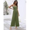 imageANRABESS Women V Neck Spaghetti Strap Wide Leg Dressy Jumpsuits 2025 Summer Casual One Piece Jumper Romper Outfits ampamp Pockets Olive Green XXLarge