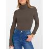 imageANRABESS Womens Long Sleeve Turtleneck Shirts Casual Ribbed Basic Tee Slim Soft Thermal Tops 2025 Fall Going Out ClothesBrown
