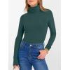 imageANRABESS Womens Long Sleeve Turtleneck Shirts Casual Ribbed Basic Tee Slim Soft Thermal Tops 2025 Fall Going Out ClothesDark Green