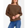 imageANRABESS Womens Off Shoulder Sweaters 2025 Fall Long Batwing Sleeve Loose Fit Knit Tops Casual Pullovers JumpersDeep Caramel
