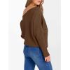 imageANRABESS Womens Off Shoulder Sweaters 2025 Fall Long Batwing Sleeve Loose Fit Knit Tops Casual Pullovers JumpersDeep Caramel
