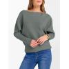 imageANRABESS Womens Off Shoulder Sweaters 2025 Fall Long Batwing Sleeve Loose Fit Knit Tops Casual Pullovers JumpersGrey Green