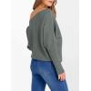 imageANRABESS Womens Off Shoulder Sweaters 2025 Fall Long Batwing Sleeve Loose Fit Knit Tops Casual Pullovers JumpersGrey Green