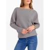 imageANRABESS Womens Off Shoulder Sweaters 2025 Fall Long Batwing Sleeve Loose Fit Knit Tops Casual Pullovers JumpersPurple Taupe