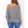 imageANRABESS Womens Off Shoulder Sweaters 2025 Fall Long Batwing Sleeve Loose Fit Knit Tops Casual Pullovers JumpersPurple Taupe